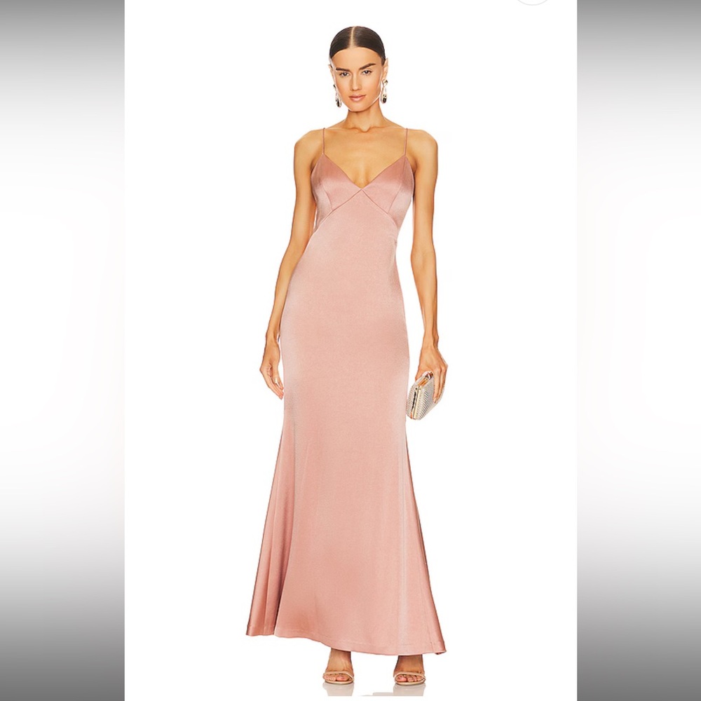 Alice & Olivia NWT Julietta V Neck Gown in Burnt Rose - Size 6 MSRP $495